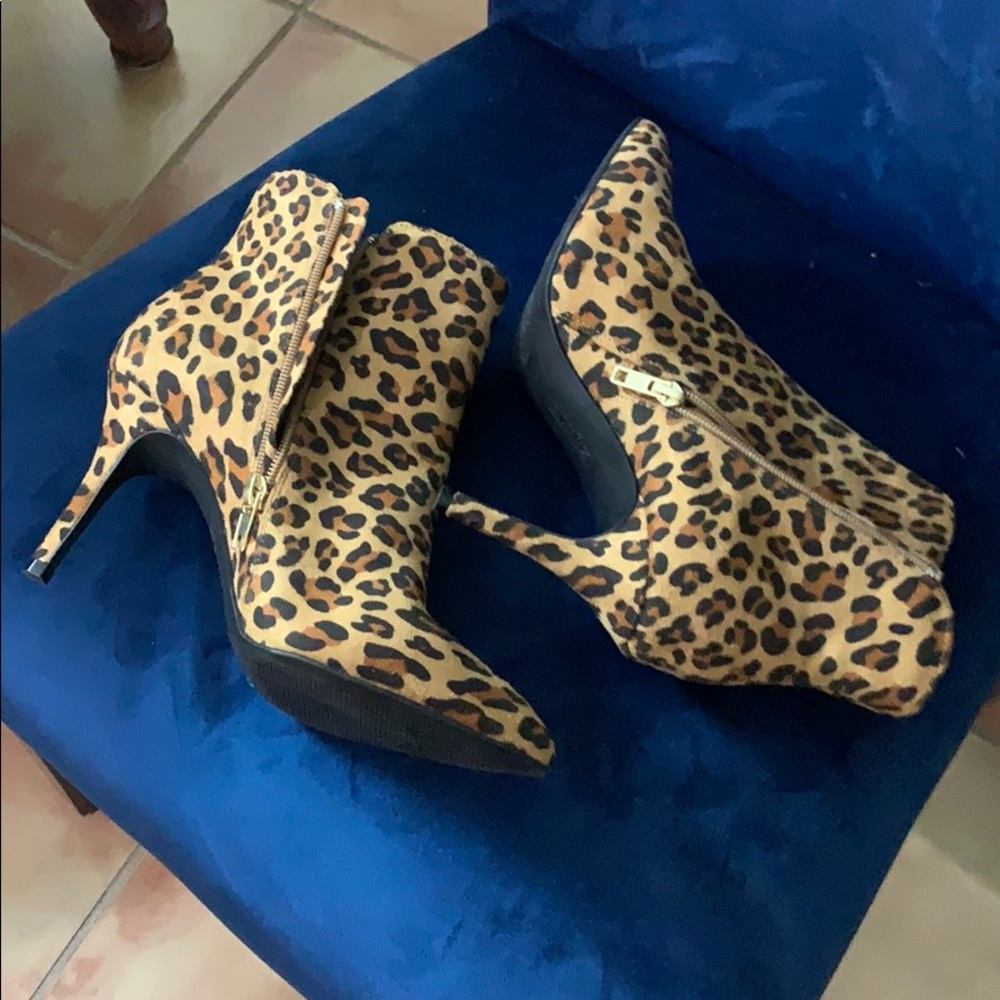 Animal print booties